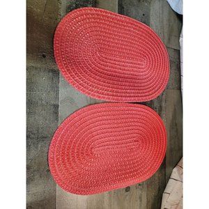 Red table placemat‎ decor oval set